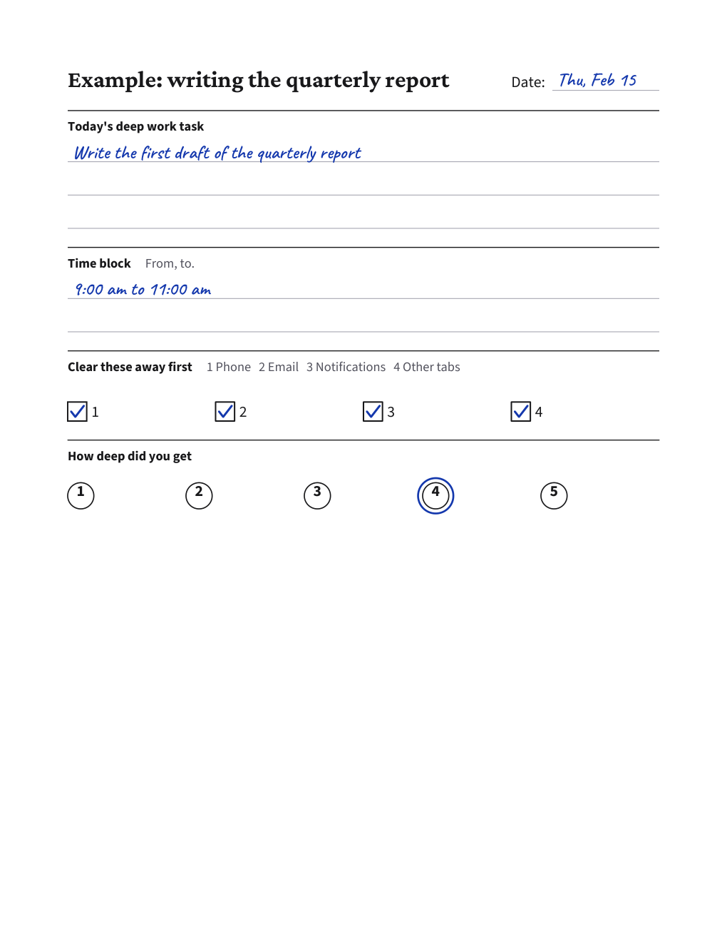 Deep Work Session Planner