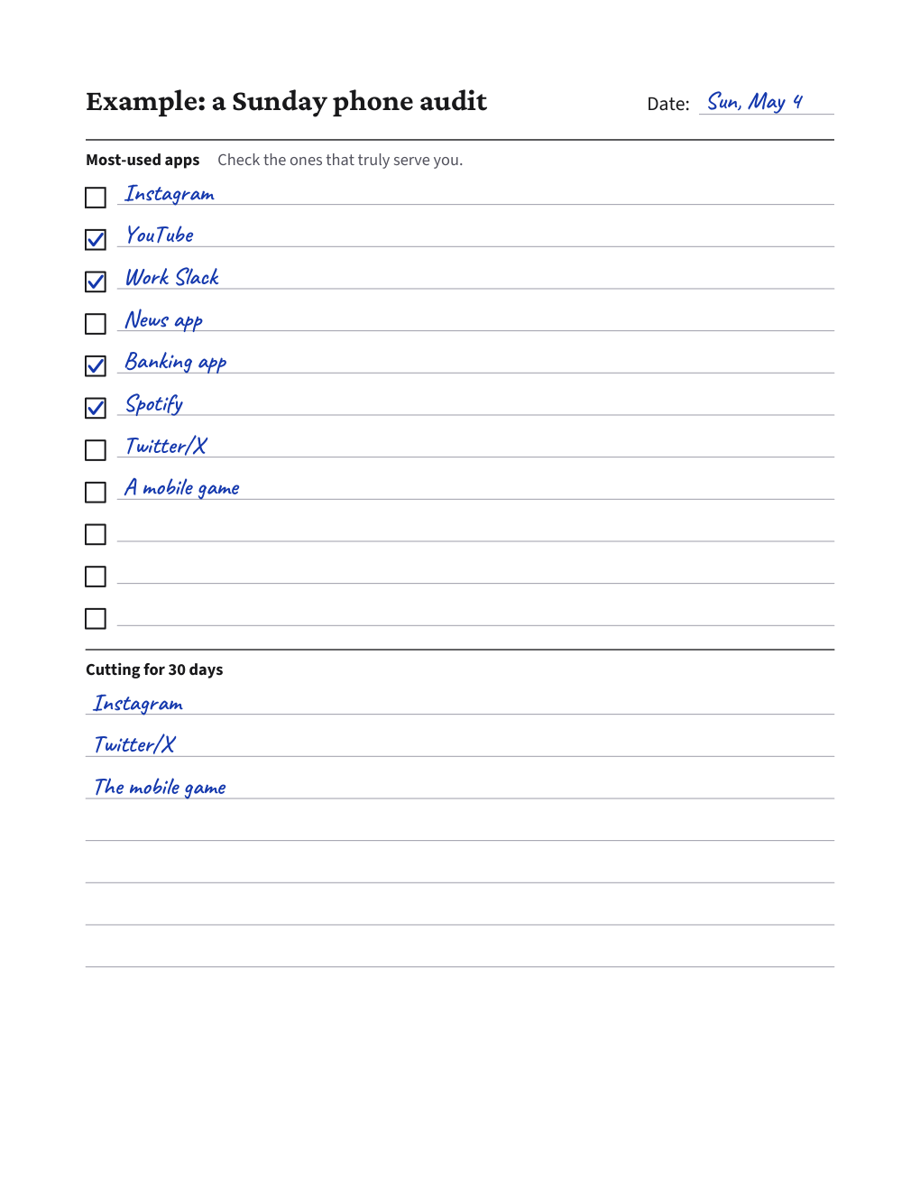 Digital Declutter Audit