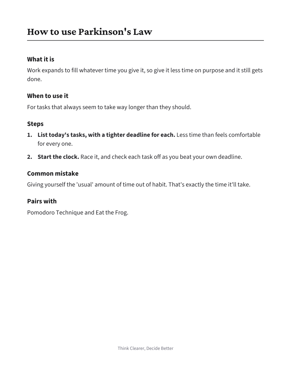 Time-Limit Planner, how to use it