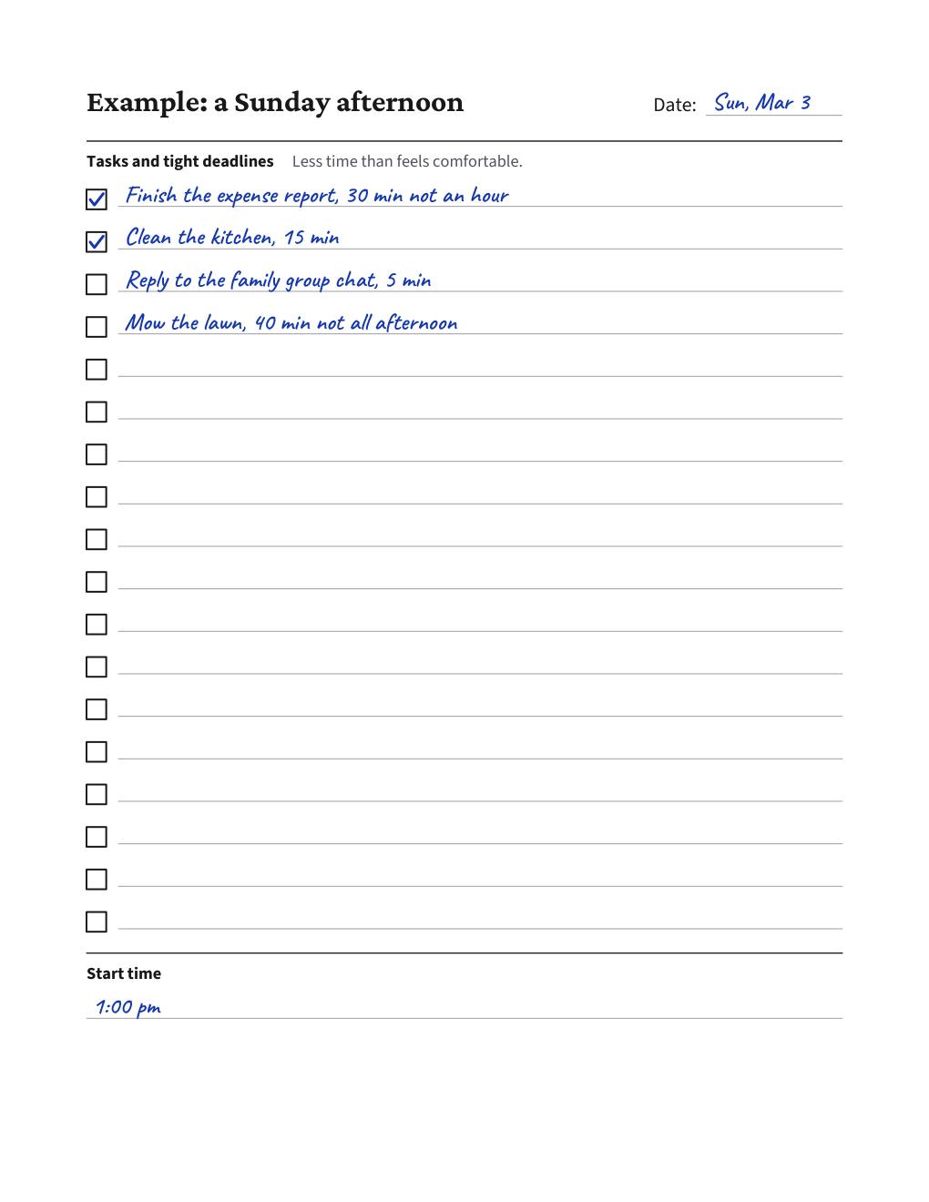 Time-Limit Planner
