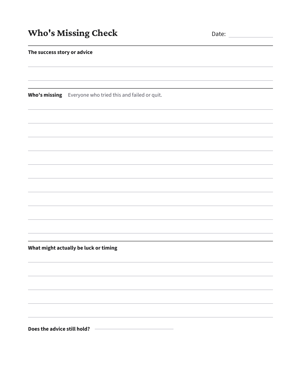 Who's Missing Check, the worksheet